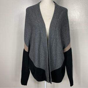 Wool/Cashmere color block oversized cardigan 360 Sweater